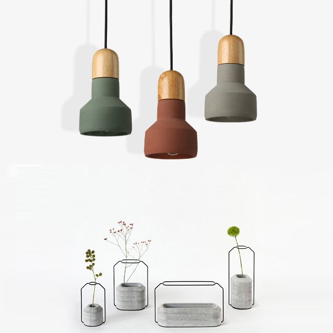 Pendant le pendentif en ciment à tête simple contemporain pour la salle d'étude du bar