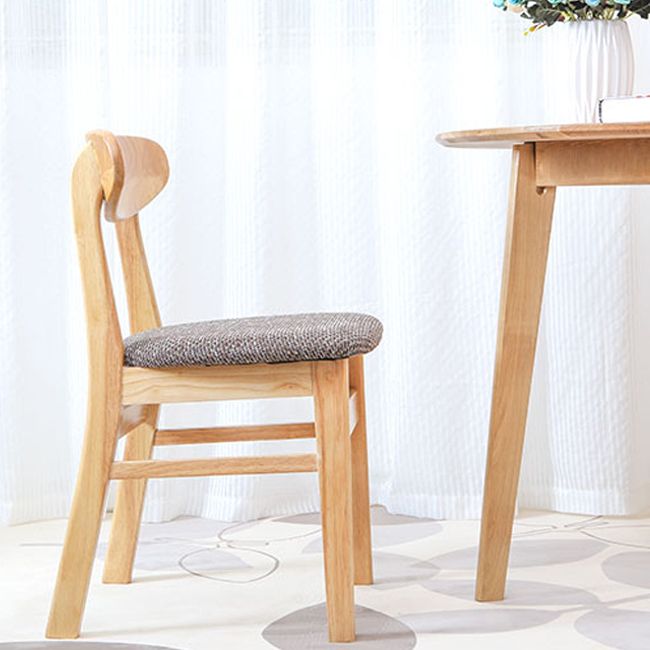 Silla lateral de comedor minimalista con respaldo abierto, sillas laterales sin brazos con patas de madera para cocina