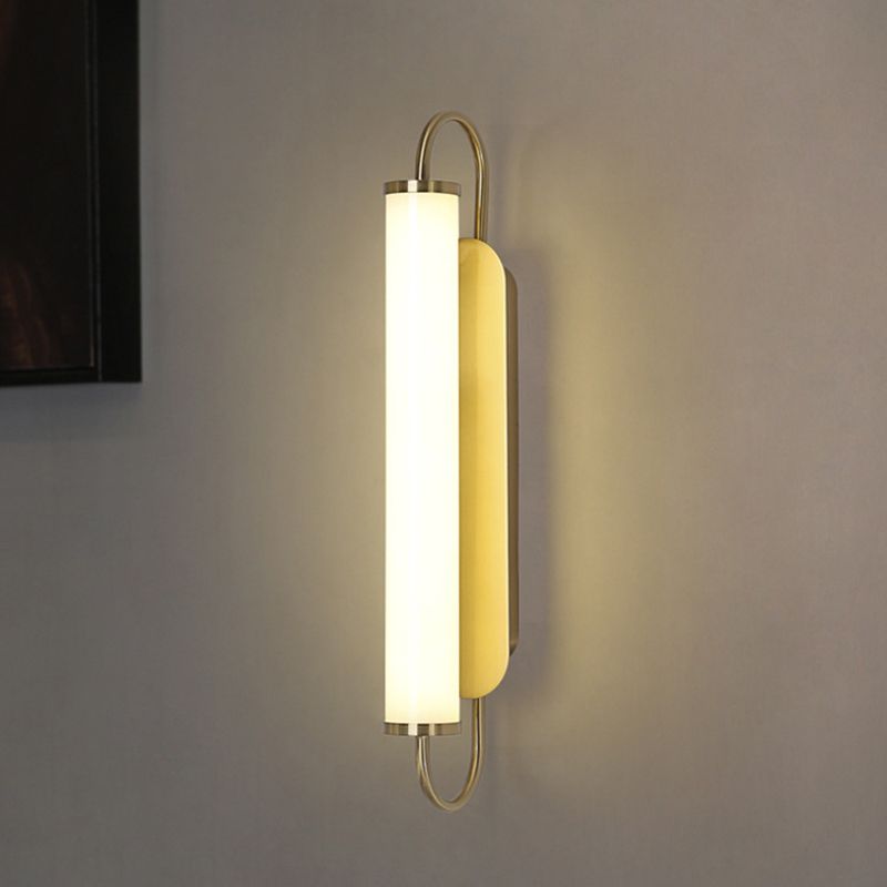 Arc Rectangle Metal Wall SCONCE Postmoderne LED Gold Wall Mount Fecture met buisacrylschaduw