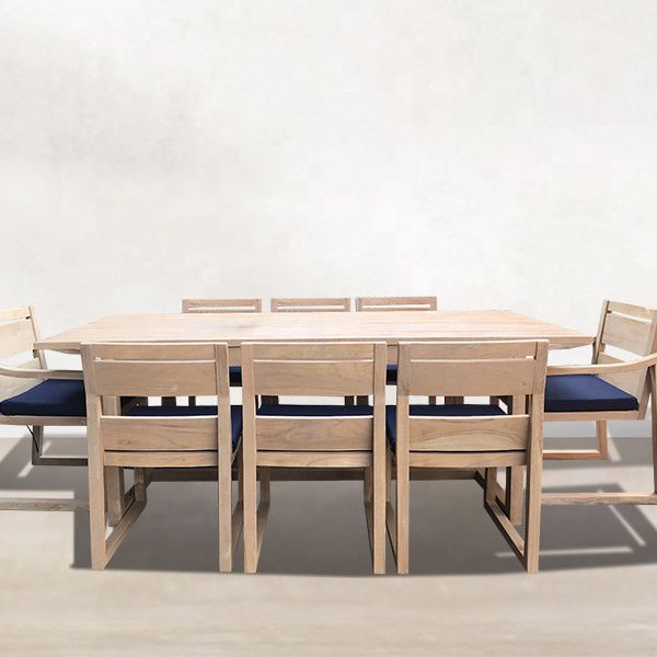 Modern Style Dining Set 1/5/7 Pcs Wood Frame Patio Dining Table and Chairs
