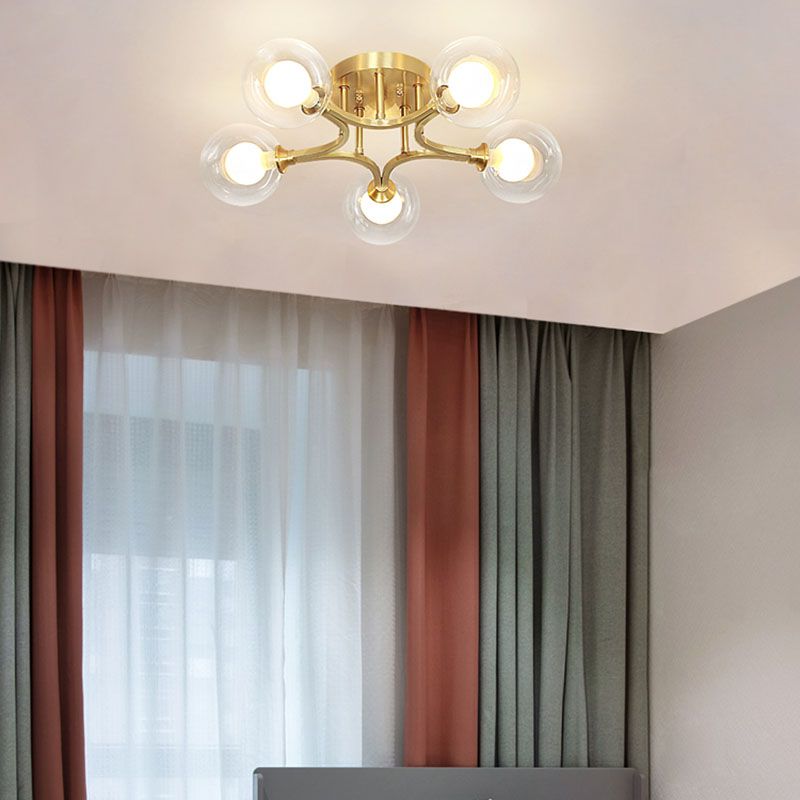 Burbujas de vidrio Semi-Flush Light Modern Style Semi Flush Lighting para dormitorio