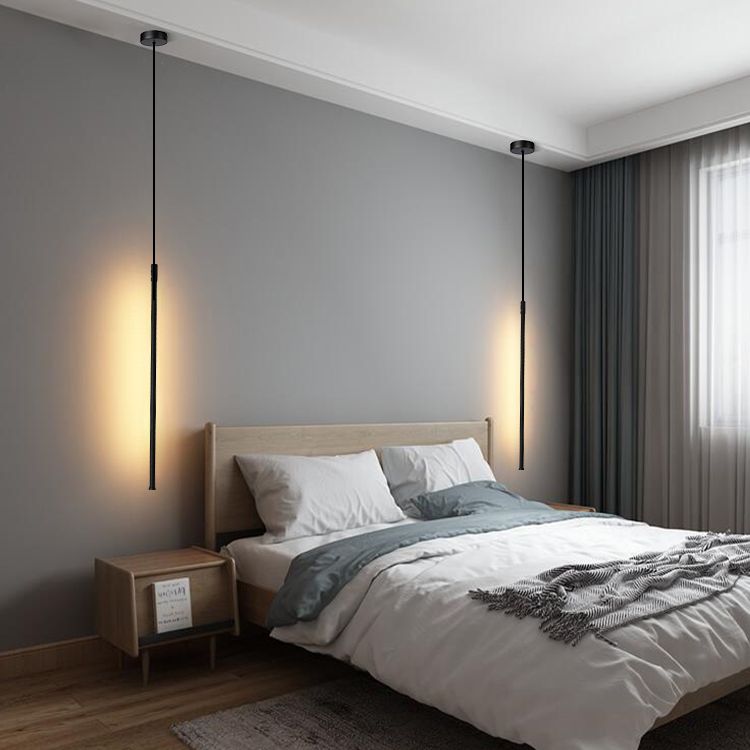 Modern Simple LED Pendant Light Long Line Lamps for Bedroom Dinning Room