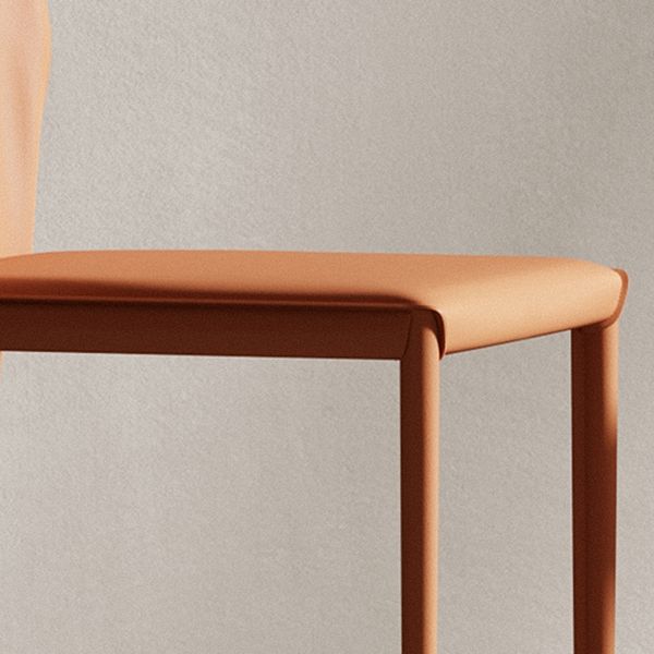 Sillas de comedor de cuero de estilo minimalista, sillas laterales sin brazos con respaldo sólido para uso doméstico
