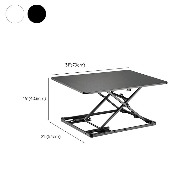 Rectangular Shaped Office Standing Desk Converter Wood in White/Black