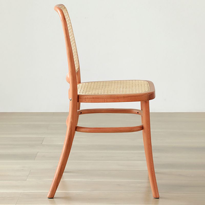 Silla de comedor de estilo tradicional, silla lateral sin brazos de cocina con patas de madera