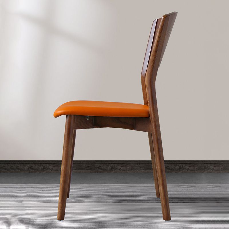 Silla de comedor de madera moderna con respaldo abierto, silla lateral para uso doméstico