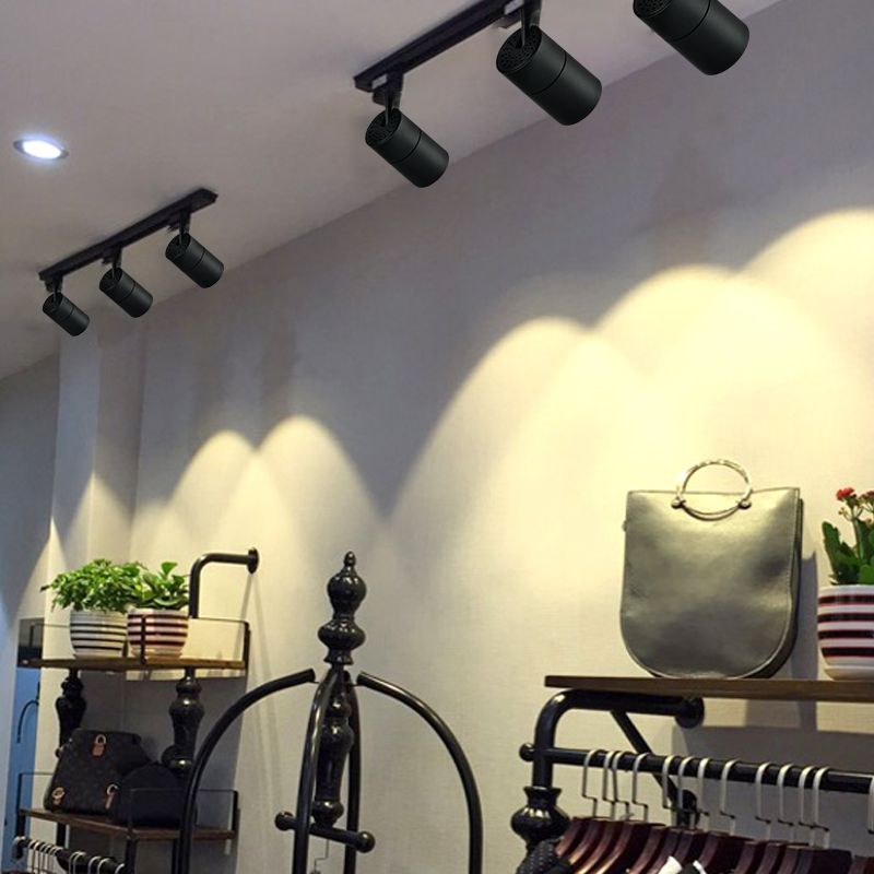 Cylindrical Shape LED Rail Ceiling Lamp Modern Simple Style Aluminium Flush Mount for Living Room