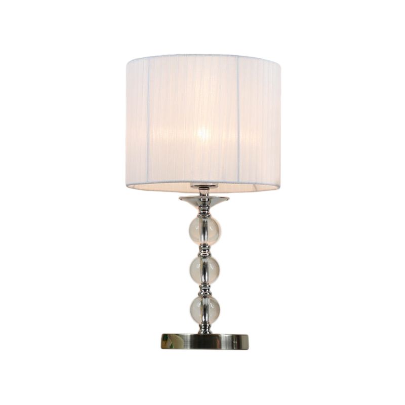 Bolstof taaklamp modernistisch handgeslepen kristal 1-lamps nachtkastjelamp in wit