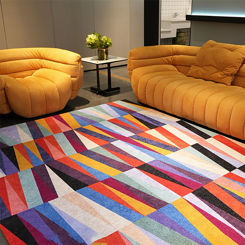 Modern Carpet Tiles Geometric Print Square Stain Resistant Carpet Tiles
