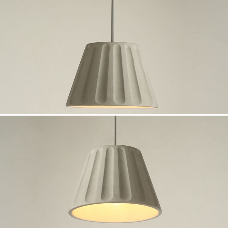 Cement Shaded Suspension Lighting Nordic 1 Head Grey Pendant Light for Dining Room