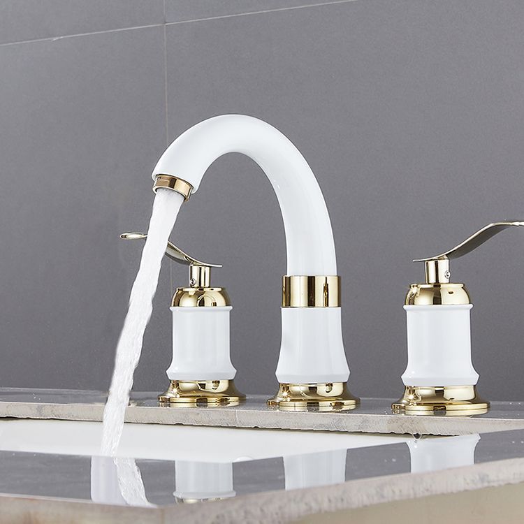 Contemporary Vessel Faucet Copper 2 Handles Low Arc Vessel Faucet for Home