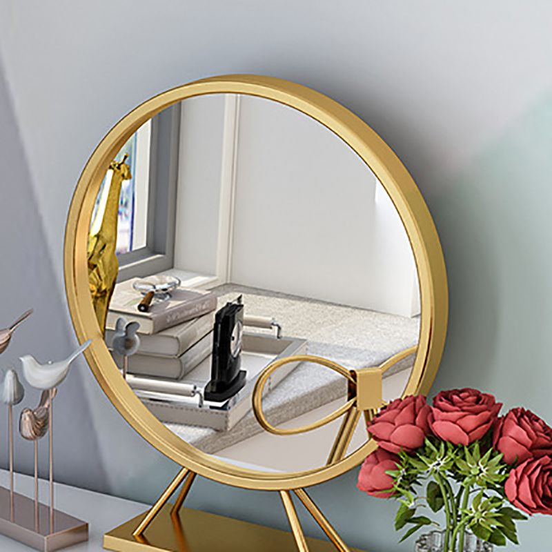 White Gold Makeup Counter with Drawer  Glam Vanity Tables, 15.74" Wide
