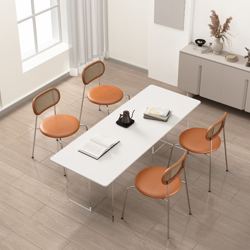 Contemporary Kitchen Dinner Table Stone Rectangle Dining Table