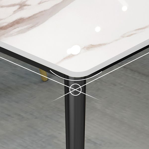 Metal and Slate Table Glam Style Simple Home Rectangular Dining Table