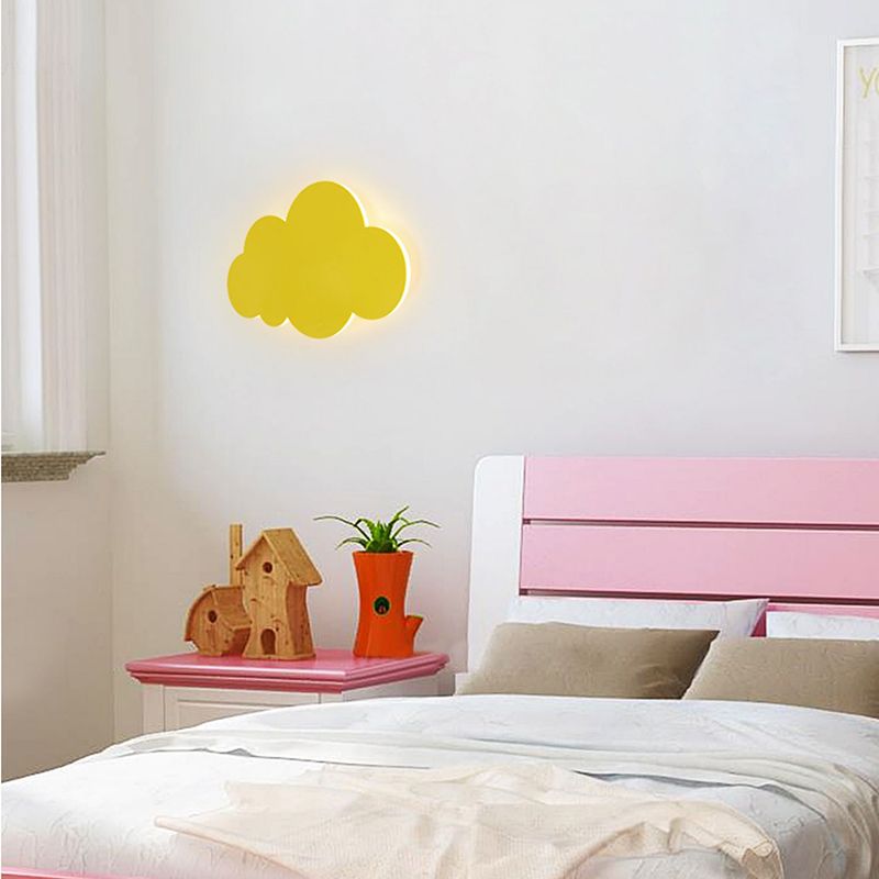 Kids Multicolor Wall Sconce Cloud Metal Wall Light Fixture for Bedroom