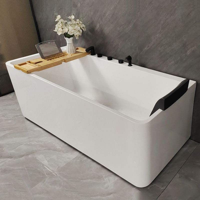 Back to Wall Soaking Bathtub Antique Finish Rectangular Modern Tub (Board not Included)