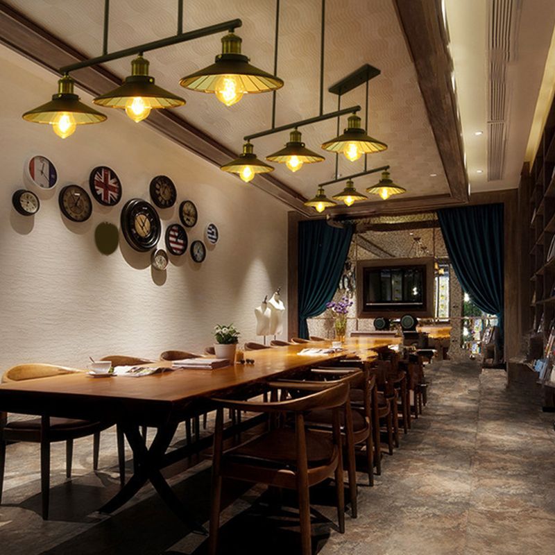 Cone Shade Restaurant Island Lamp Warehouse Style Metal 3 Heads Black Pendant Light