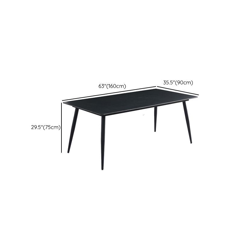 Simplicity Rectangle Dining Table Kitchen Metal Base Dining Table
