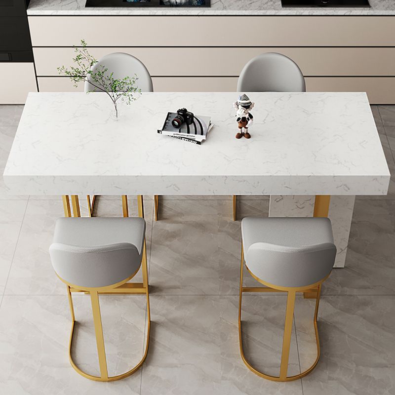 Modern Bar Table Set 1/2/5 Pcs Faux Marble Rectangular Bar Set for Indoor