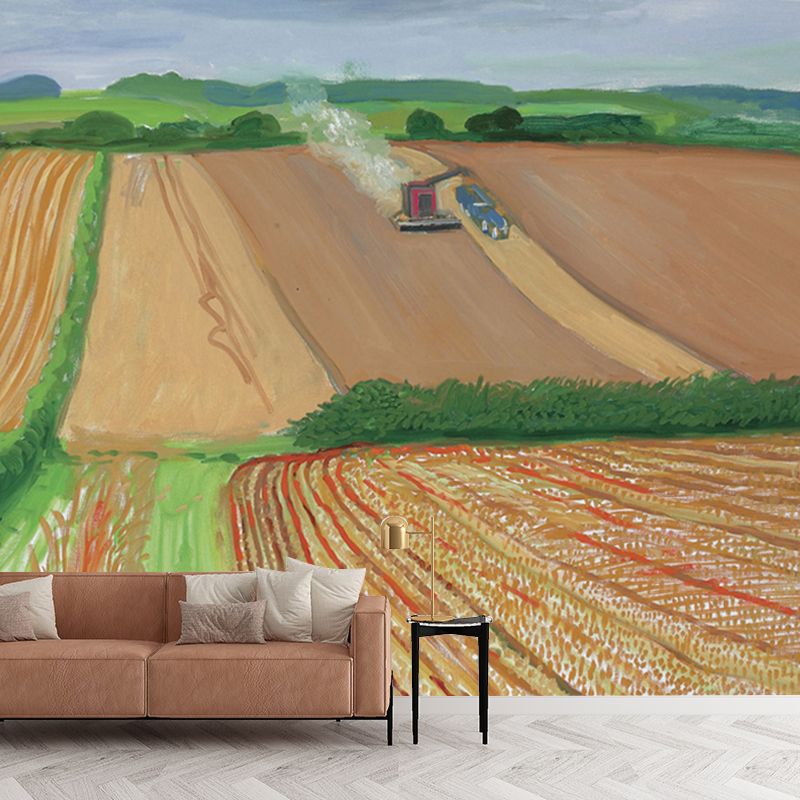 Waterproof Farm Field Painting Murals Customized Artistic Wall Decor for Living Room