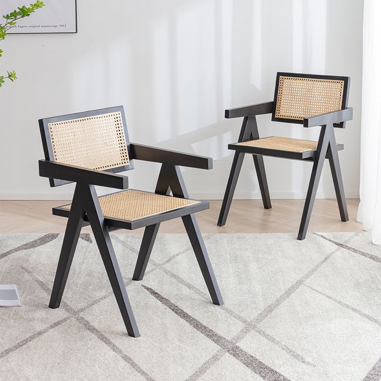 El estilo escandinavo de madera que cena las sillas abre la parte posterior que cena la silla lateral sola