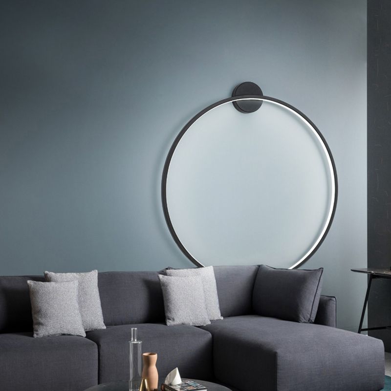 1 leggero illuminazione da parete in stile moderno in stile moderno per parete rotonda minimalista per letto per camera da letto