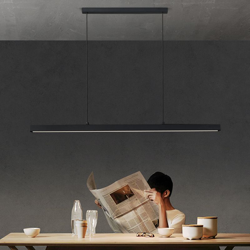 Modern Minimalism Linear Island Hangluchting LED LED Metal Island Plafond Light voor eettafel