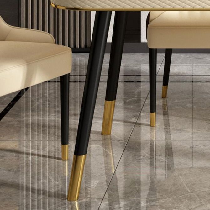 Traditional Luxury Dining Table Rectangle 4 Legs Dining Table for Living Room