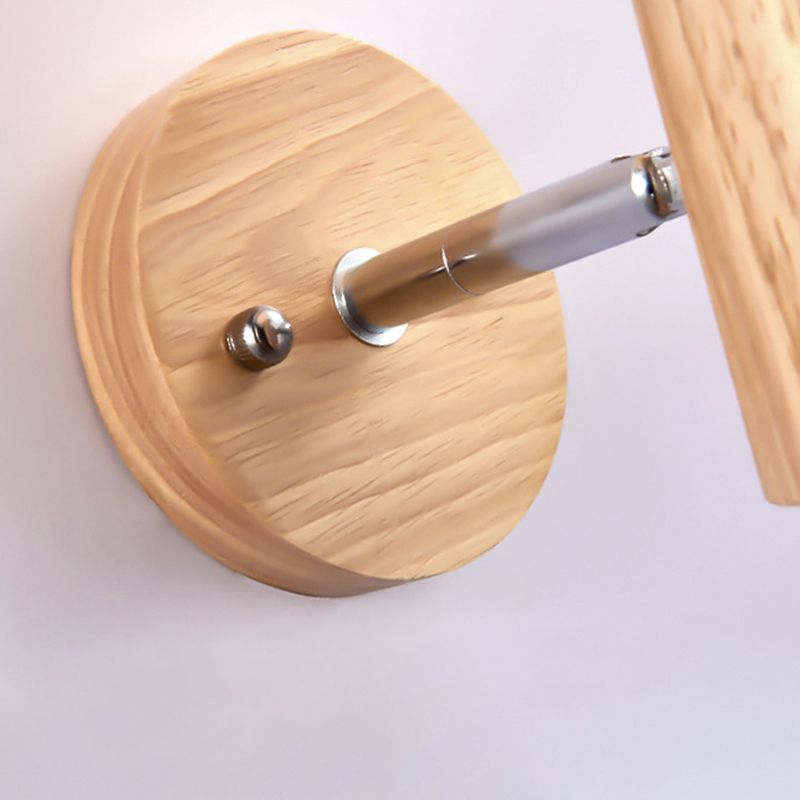 Wooden Wall Lamp in Modern Minimalist Style White Glass Wall Sconce with Antler Decoration