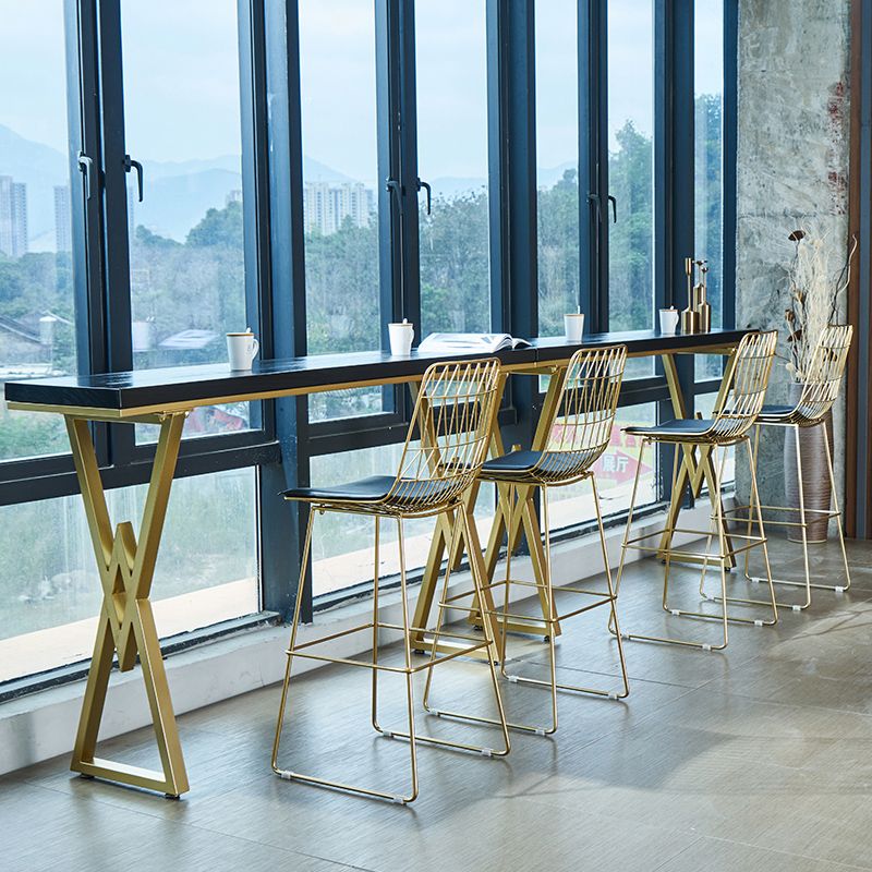 42-inch Height Cocktail Bar Table Nordic Black Wood Top Table for Dining Room