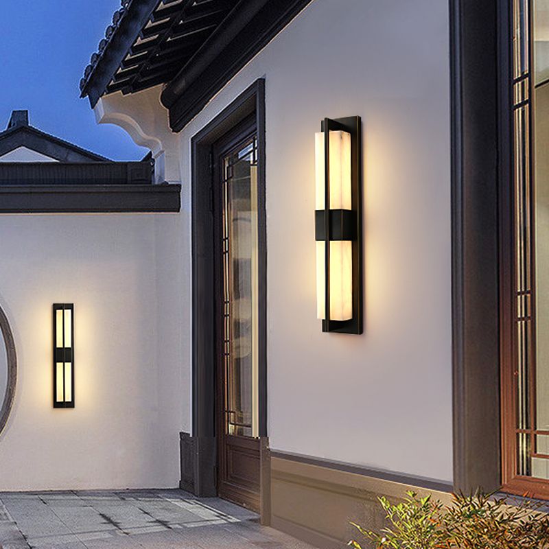 Modernism Wall Sconce Waterproof Outdoor Sconce Light Fixture with Marble