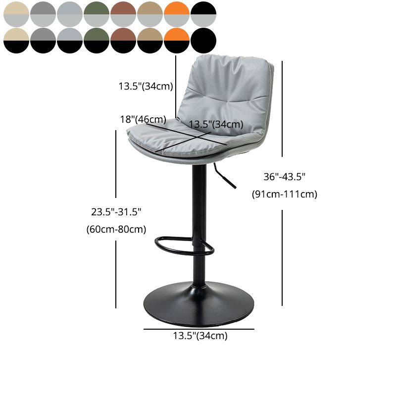 Modern Style Metal Bar Stools with Swivel and Adjustable Height Living Room Bar Stools
