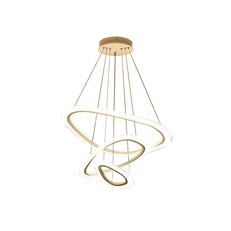 Triangle Restaurant Deckenheizanhänger Leuchtmetall minimalistische LED -Kronleuchter in Weiß