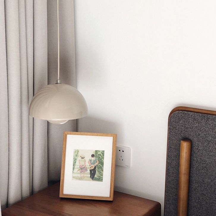 Modern Globe Pendant Ceiling Lights 1 Light Pendant with Stainless Steel Shade for Bedroom