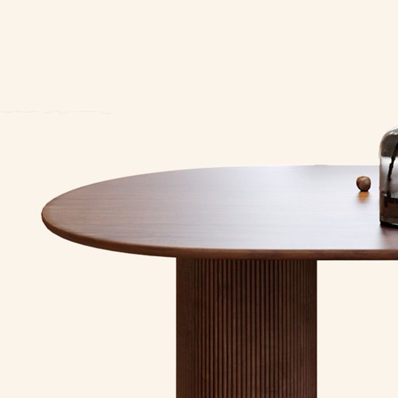 Free Form Dining Table Modern 3 Legs Wood Color Fixed Table of Solid Wood