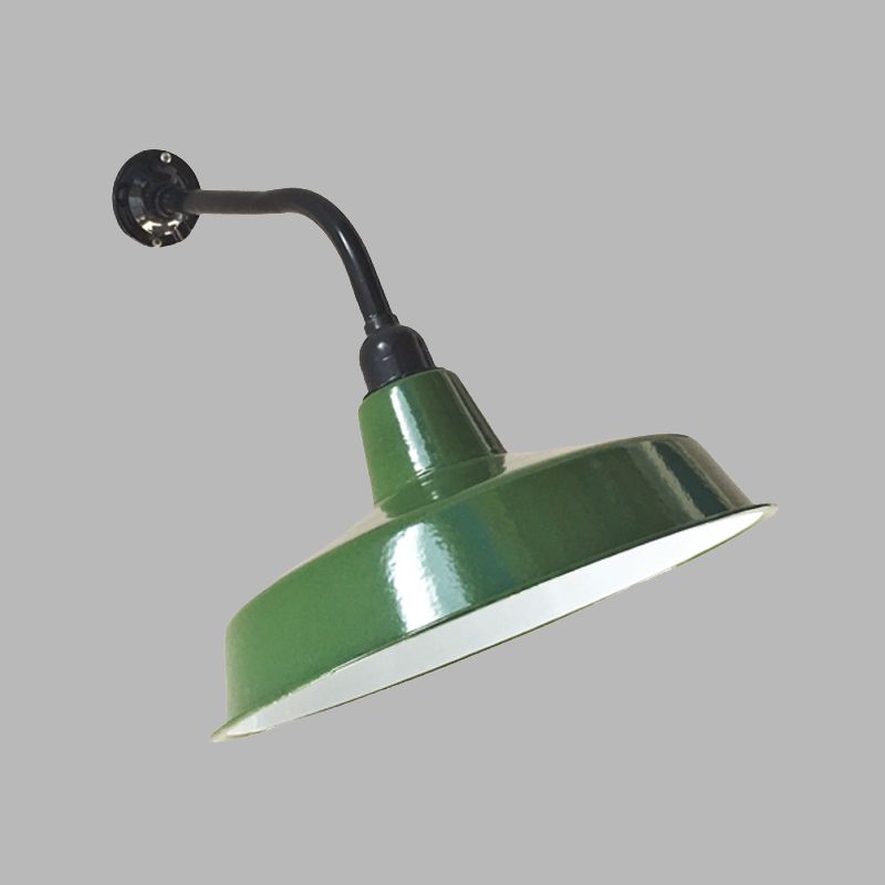 Grüne Finish 1-Licht Wandleuchter Vintage Metall Schatten Schatten Wandmontage Lampe, 14 "/16" breit
