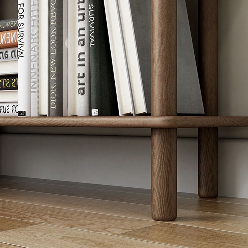 Scandinavian Open Back Wood Shelf Bookcase with Shelves for Home Office