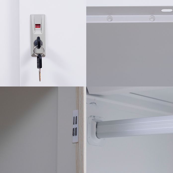 Contemporary Two Doors Wardrobe Armoire Steel Wardrobe Closet