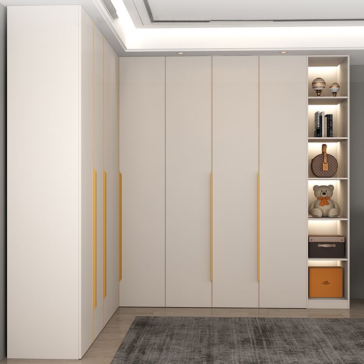 White Colour Wardrobe Contemporary Wooden Wardrobe Closet with Drawer