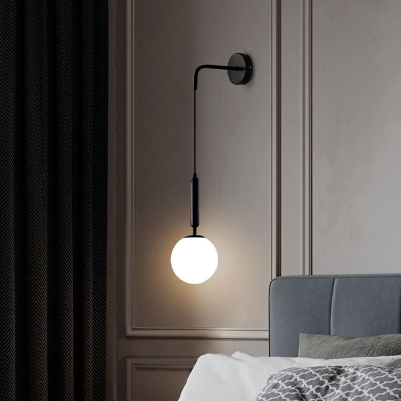 Sphere Shape Glass Wall Light Fixture Modern Style Wall Lamp for Dining Room