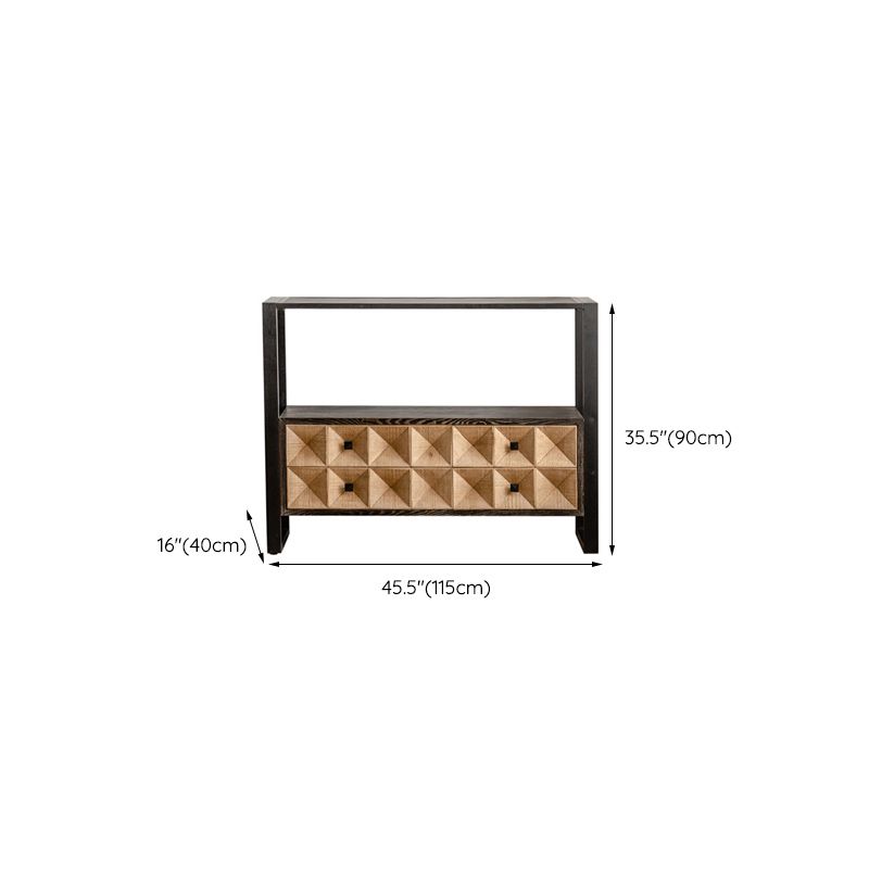 Mid-Century Modern Accent Chest Rectangular Wooden Chest in Distressed Finish