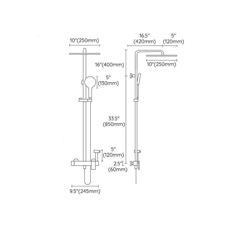 White Thermostatic Shower Set Bathroom Shower All Copper Household