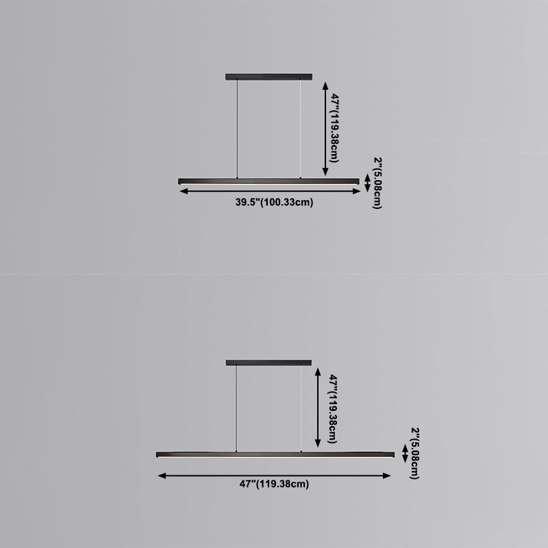 Simple Modern Nordic Style LED Hanging Island Pendant Light for Dining Room Office Bar