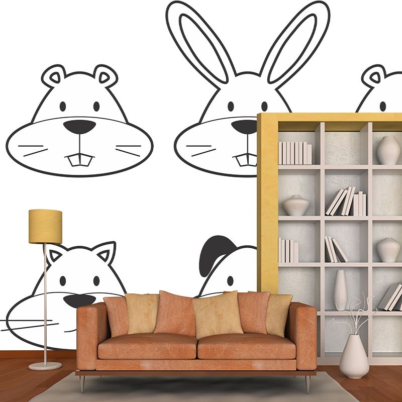 Lovely Cartoon Animal Wallpaper Mural Mildew Resistant for Children's Bedroom