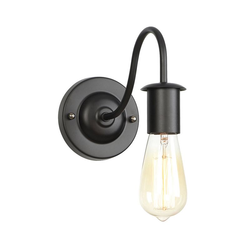 Metallwandbeleuchtung in Industriestil 1 Lichtwandmontierte Leuchte in Schwarz