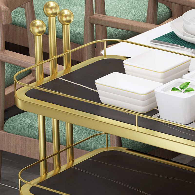 Open Storage Prep Table Modern Dining Room Rectangular Prep Table