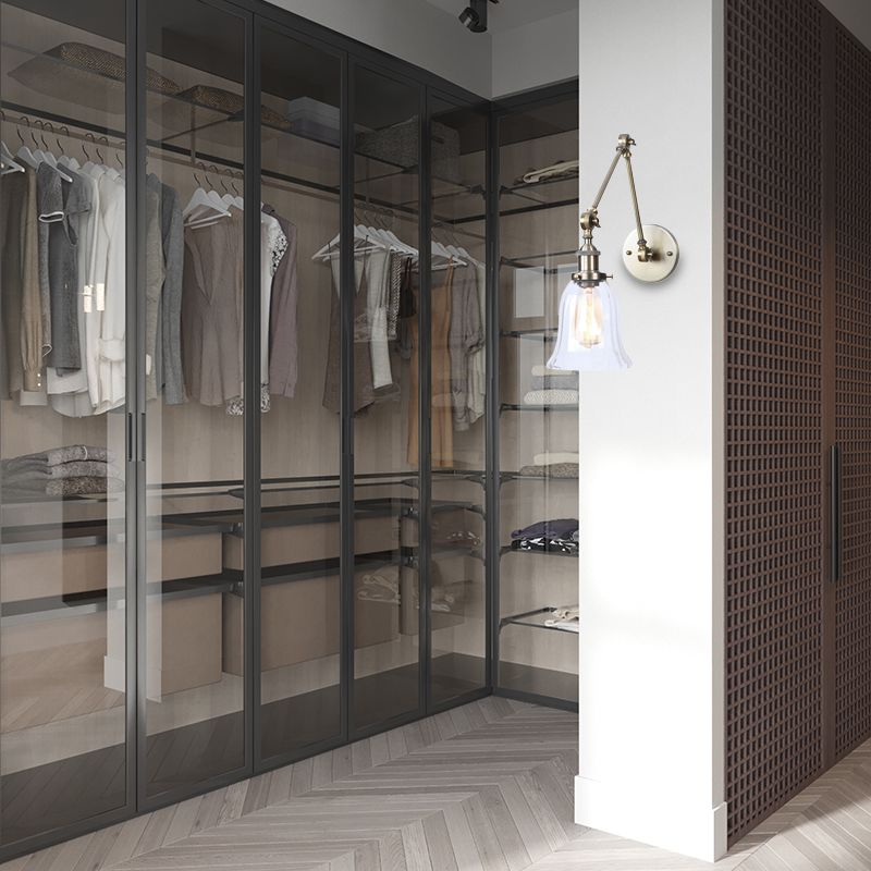 Clear Glass Balled Pared Spline Splique 1 Light Sala de estudio Lighting accesorio de iluminación en bronce