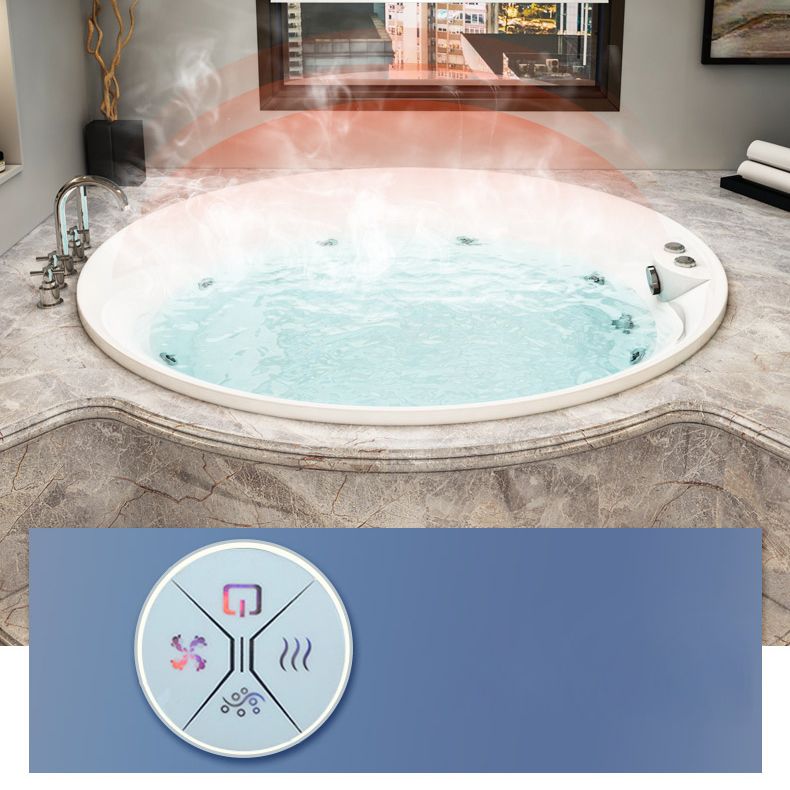 Modern Acrylic Drop-in Bathtub Oval Bath Tub for Home in White