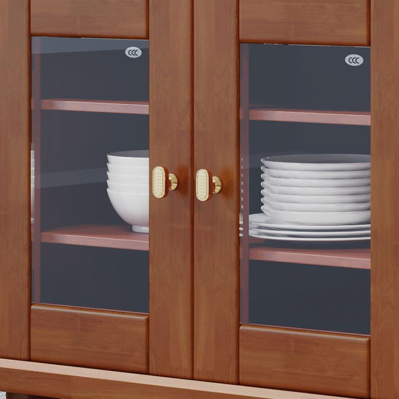 Contemporary Dining Buffet Solid Wood 37"H Sideboard with Cabinets and Drawers