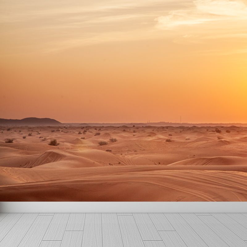 Enormous Sunset Dunes Wall Mural for Living Room, Yellow, Personalized Size Available